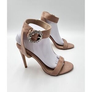 Venus stilleto y2k sandals nude‎ With Rhinestone Buckle Open Heal
